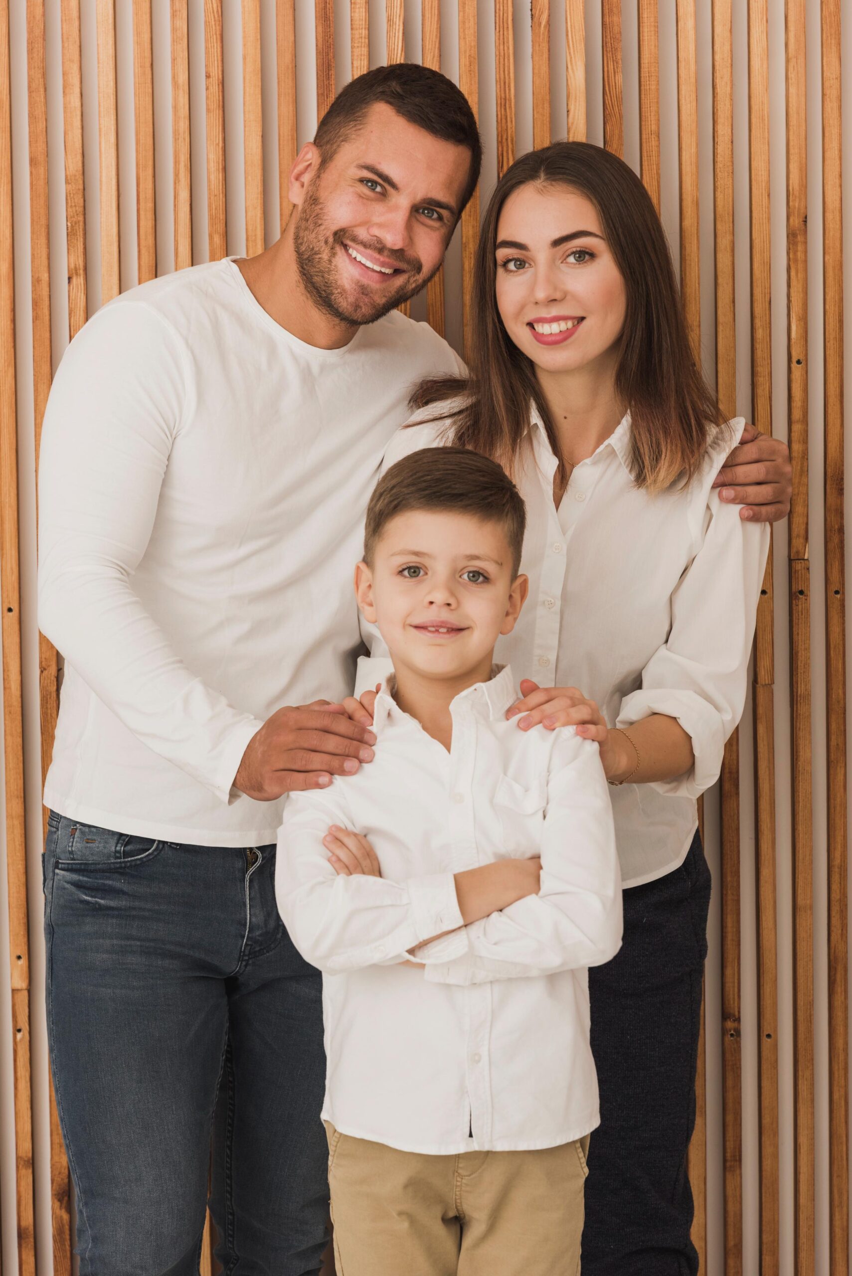 adorable-family-posing-together